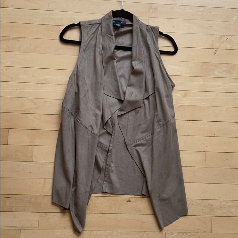 Faux suede layer vest